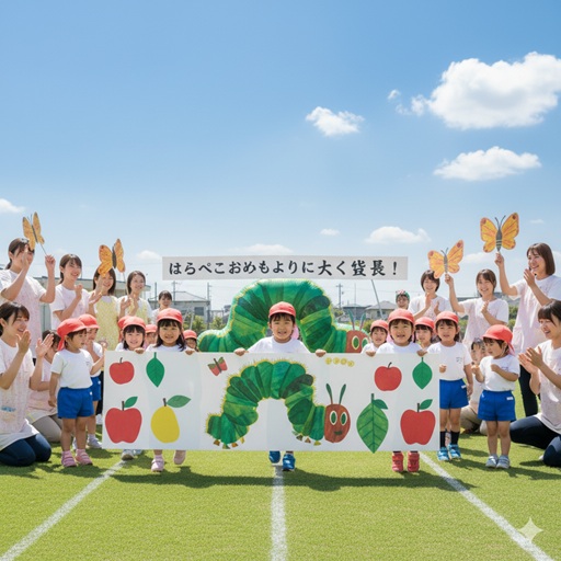 はらぺこあおむしの運動会競技で成長を伝えよう